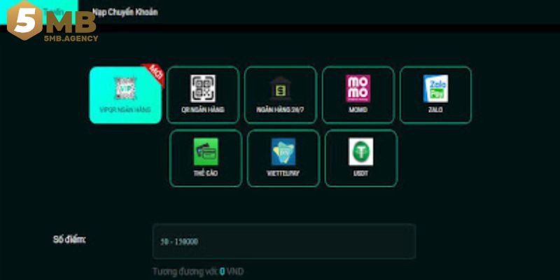 Các bước nạp tiền 5MB dễ dàng